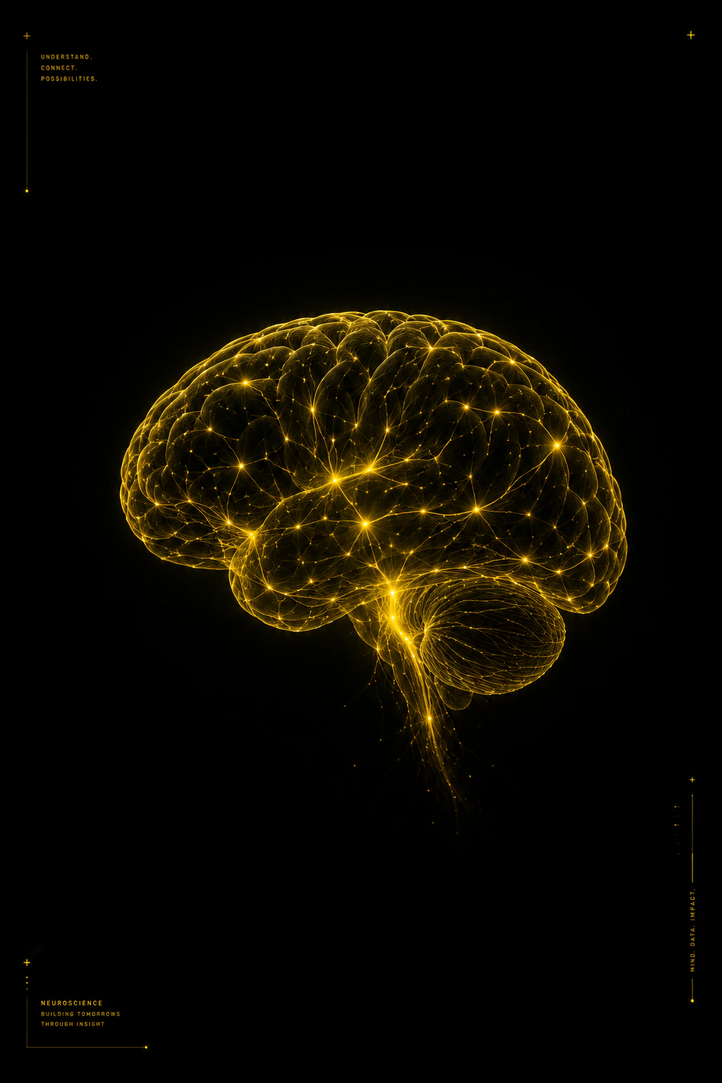 A glowing neural illustration of the human brain