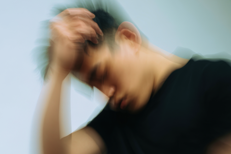 A person moving with a soft motion blur