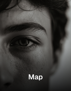 A close portrait representing the Map stage