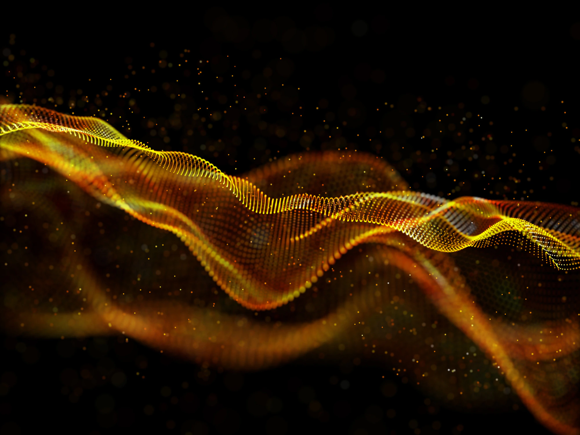 An abstract golden wave representing original thinking